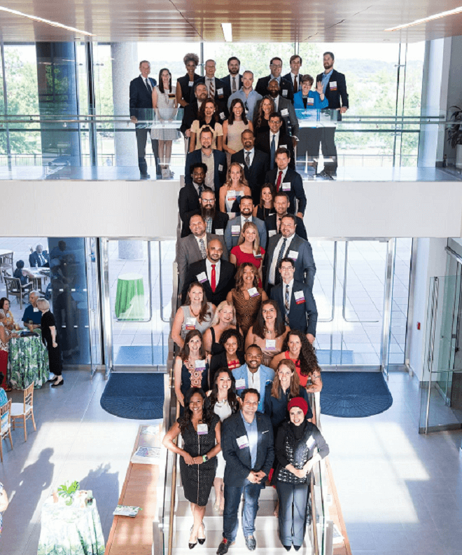 The 2018 40 under 40 recipients Virginia Kinneman is in the top right.