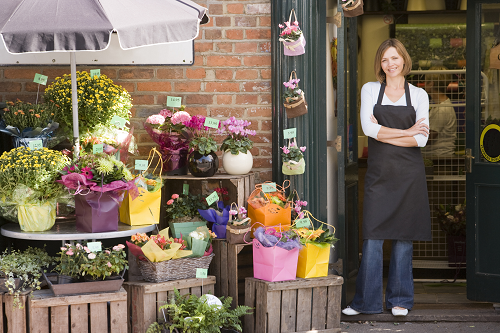 a person standing in front of a store