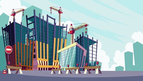 cartoon construction site