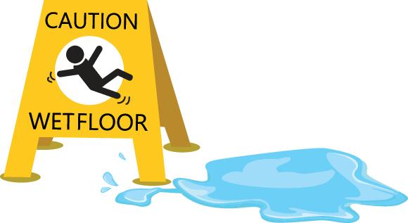 cartoon wet floor sign